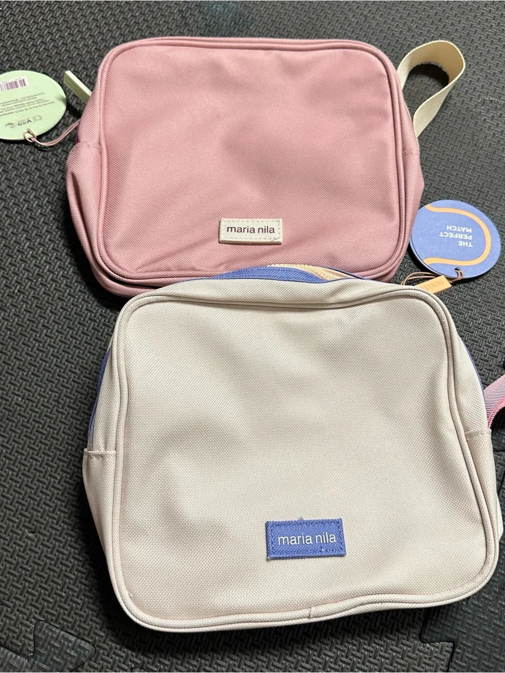 maria nila Pink and Cream Travel Toiletry Bag Set